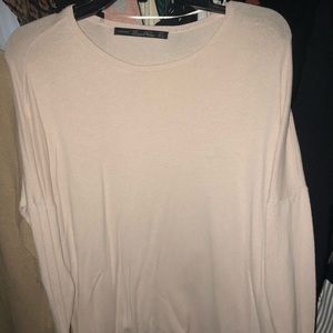 Zara rose gold/pale pink knit sweater